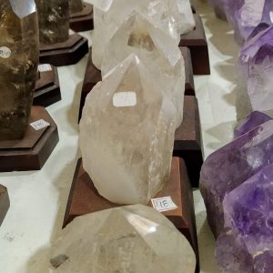 Crystal Points with Wooden Base