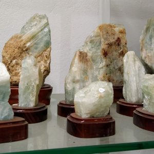 Aquamarine with Wooden Base