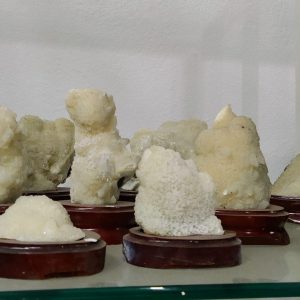 White Quartz with Wooden Base