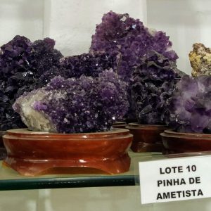 Amethyst Pine with Wooden Base