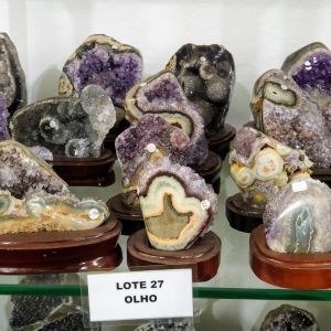 Amethyst Stalactite Pieces with Wooden Base